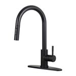 HOTTIST Black Kitchen Faucet with Pull Down Sprayer, Single Handle 360 Degree Swivel High Arc Kitchen Sink Faucets