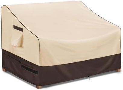 KylinLucky Waterproof Patio Loveseat Covers 104W x 40D x 35H inches,3-Seater Heavy Duty Outdoor Furniture Sofa Cover Khaki