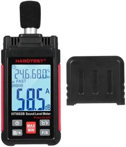 HT602B Decibel Meter Digital Sound Level Meter Portable SPL Meter 30-130dB Noisemeter with Temperature Humidity Measuring MAX/MIN Data Hold LCD Screen Backlight Auto Shut-down