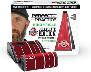PERFECT PRACTICE Putting Mat Collegiate Edition - The Ohio State Univ. - Indoor Golf Putting Green with 2 Holes for Practicing at Home or in The Office - Gifts for Golfers - Golf Accessories for Men