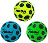 Waboba Moon Ball 3-Pack - Bounces Out of This World - Original Patented Design - Craters Make Pop Sounds When It Hits The Ground - Easy to Grip