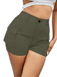 Aahwan Solid Shorts Flap Side Pockets Green Cargo Shorts for Women's & Girl's (258-Green-32)