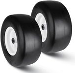 New Flat Free Mower Tire on Steel Wheel 13x6.50-6 for 38"-68" Deck Hand-Push Lawn Mowers Tractor - Hub 4"-7.1" with 3/4" Greased Bushing 136506 T161 (2 Pack)