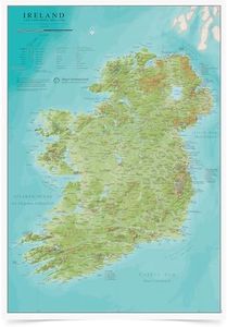 Map Of Ireland - Detailed Cartography - Front Sheet Laminated - 16.5 x 23.4" - Maps International