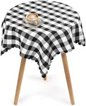 Reluen Black and White Buffalo Plaid - Square Tablecloth Buffalo Plaid Sheets Polyester Tablecloth Washable Tablecloth Home Kitchen Outdoor Dining Table Cover Indoor Tablecloth
