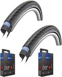 Marathon Plus 700 x 35c Road/Touring/Hybrid Bike tyres (Pair) + Matching SV17 Presta Valve tubes (pair)