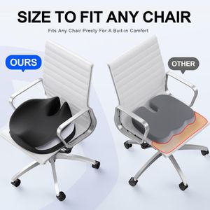 Benazcap Memory Foam Seat Cushion – Ergonomic Coccyx Support for Office & Car