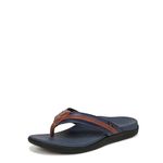 Vionic mens Tide II, Navy/Brown, 14