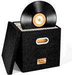 Stock Your Home Vinyl Record Storage Box, Album Storage for Vinyl Records, Record Crate for Easy Moving, Vinyl Storage Crates for Albums, LPs, 45s, 7 and 12 inch Record Storage Box