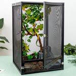 BINANO 33-Gal Detachable and Foldable Reptile Butterfly Cage Terrarium, 360° Observation, Airflow, Interaction in Gecko Tank for Crested Geckos, Leopard Geckos, Chameleons, Bearded Dragons