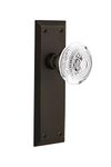 Nostalgic Warehouse 750739 New York Plate with Crystal Egg & Dart Knob Single Dummy, Oil-Rubbed Bronze, Surface Mounted