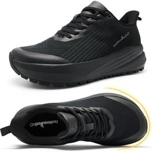 OrthoComfoot Women's Supportive Orthopedic Wide Shoes, Diabetic & Plantar Fasciitis Relief, Lightweight Sneakers for Office Work & Long Walks, Black, Size 9.5