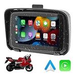 KAOLALI Motorcycle Wireless GPS Portable Carplay 5" Touch Screen IPX7 Waterproof Car Stereo GPS Navigation with Dual Bluetooth/Siri/Google Assistant for Motorbike