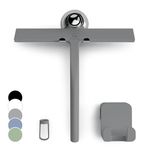 Gütewerk Shower Squeegee, Silicone Squeegee Shower, Hygienic Squeegee for Bathroom, Shower Screen & Window, Bathroom Accessories, 23 cm Shower Squeegee with Holder, No Drilling