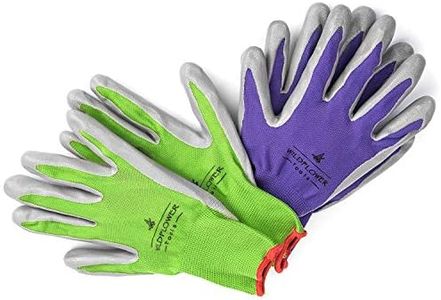 Wildflower Tools Garden Gloves for Women and Men (2 Pairs) Small Nitrile Coating for Protection Soft and Breathable Nylon