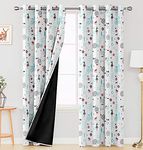 Ultimate Trends Premium Polyester Floral Printed 90% Blackout Curtains for Door, 9 feet, Pack of 2 Piece,White, (UTCR-1558_BC_B)