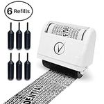 Identity Theft Protection Roller Stamp Kit - 6-Pack Refills, Anti Theft & Privacy Security Stamp, ID Blackout - Classy White