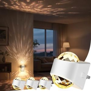 Briignite Night Light, [4 Pack] Night Lights Plug into Wall, LED Projector Night Light, Soft White for Bedroom, Dimmable Brightness Dusk to Dawn Nightlight for Kids, Bathroom, Home Decor, Gaming Room