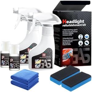 Automotive Headlamp Restoration Fluid Oxidized, 2025 New Headlight Restoration Kit, Multifunctional Headlight Cleaner for Cloudy Headlights, Durable Headlight Repair Kit for All Vehicle Types (2Set)