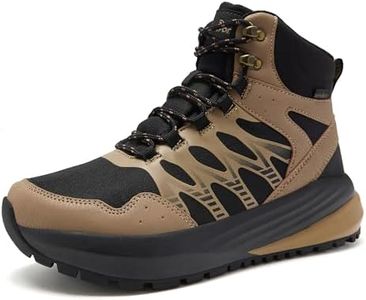 Men's Orthopedic Wide Waterproof Hiking Boots: Plantar Fasciitis Orthotic Foot Pain Relief Boots, Stable Ankle Support Outdoor Adventure Trekking Shose Khaki Size 10