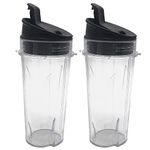 JOYSTAR Two Pack 16-Ounce (16 oz.) Cup with Sip & Seal Lid Fit for Nutri Ninja blender series with BL660/BL663/BL663CO/BL665Q/BL771/BL773CO/BL780/BL780CO/BL810/BL820/BL830/QB3000/QB3000SSW/QB3004/QB3005