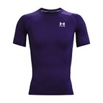 Under Armour Mens Armour HeatGear Compression Short-Sleeve T-Shirt, Purple (500)/White, Large