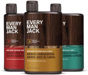 Every Man Jack Men's Body Wash Variety Pack - Includes 3 Body Washes with Natural Ingredients & Incredible Scents - Amber + Sandalwood, Cedar + Red Sage, Sea Minerals + Citron Fragrances (3 Pack)