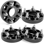 KSP 5x114.3mm Wheel Spacers 25mm Fit for A-c-c-o-r-d Civic CR-V Element Acura CL ILX RSX TLX TSX MDX Forged Hubcentric 64.1mm bore, 12x1.5 Studs Black FOR 5 Lug Tires(4pcs)