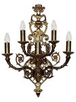 Chandni Décor Large Palatial Gold 5-Light Aluminium Candelabra Wall Sconce (with Out Bulb)