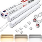 Morris LED Under Cabinet Light Linkable 3 Colours in 1 3000k/4000k/6500k Kitchen Light - UK Plug Included - 288mm, 550mm, 850mm,1150mm (288mm, 2 Pack)