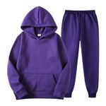 Sweatsuits for Women Set 2 Piece,Womens Sweat Suits with Hoodie Tracksuit Sets Sweatshirt Oversized Jogger Sweatpants 01-Purple Medium