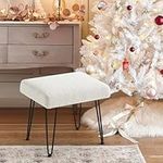 Get Set Style Multifunctional Vanity Stool Metal Legs with Anti-Slip Pad, Vanity Chair for Makeup Room, Tall Ottoman, Modern Rectangle Footstools for Living Room, Bedroom