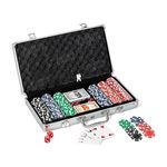 KOSTEN SPORTS 300 Piece Poker Chips Set with Aluminum Case, Casino Chips, 2 Decks of Cards 5 Dices and a Dealer Button (300pcs Poker Chips Set)