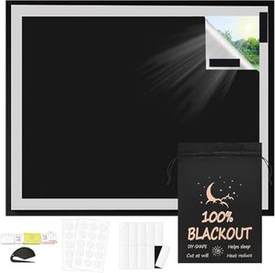 Temporary Blackout Blinds-Black Out Blinds Stick On 200 x 150CM Portable Blackout Curtain Window Shades,No Drilling Black-Out Shades with Self Adhesive Tapes for Nursery Bedroom Travel RV Car