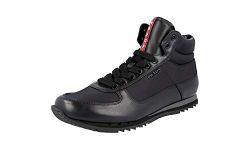 Prada Men's 4T2782 Black Leather High-Top Sneaker US 8 / EU 7 (41)