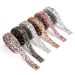 6 Rolls of Resin Diamond Tape Crystal Rhinestone Tape Sparkling 1.5 cm Wide Glitter Tape Adhesive Self-Adhesive Tape Glitter DIY Decoration Bling Rhinestone Tape Roll for Decorative Clothing
