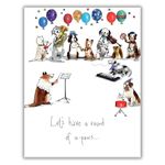 Noel Tatt Funny Male/Female Birthday Card for Him/Her - Round of A-Paws - Dog Orchestra - Made in the UK - Eco-Friendly