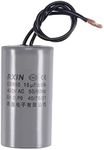 sourcing map CBB60 Run Capacitor 15uF 450V AC 2 Wires 50/60Hz Cylinder 74x38mm for Air Compressor Water Pump Motor