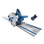 Scheppach PL75 Plunge Saw | 210mm Circular Saw | 1.4m Track | 1600W | 55cm Depth Cuts Wood, Metal, Plastic, Flooring | 45° Tilt | Inc. Guide Rail