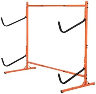GarveeLife Freestanding Kayak Storage Rack, Freestanding Adjustable Kayak Racks 2 Levels Hold Up SUPs/Paddleboards/Canoes/Surfboard, Heavy Duty Steel Sup Storage Stand for Indoor Outdoor Garage