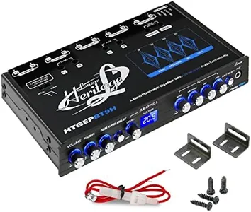 Lanzar 4 Band Parametric Equalizer - Wireless Streaming, Half Din Size, Rotary Fader, Input Gain Adjustments, Sub Output Volume/Sweep Control, Low Pass Crossover, 18 dB Boost, Blue Light Illumination