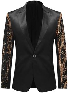 Boyland Men's Tux Dress Blazer Gold Sequins Floral Suit