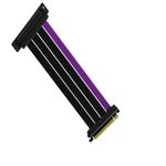 Cooler Master Riser Cable PCIe 4.0 x 16-200mm, PCIe 4.0 Compatible, EMI Shielded 30 AWG, Black & Purple