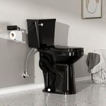 Simple Project 21 Inch Black High Toilet Elongated With Comfort Chair Seat, 1.28 Gpf Powerful Single Flush Extra Tall Toilet, 12 Inch Rough In Bathrooms Comfort Height Toilet For Seniors & Tall Person