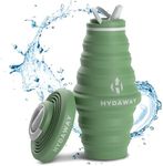 HYDAWAY Collapsible Water Bottle - 25oz I Reusable Water Bottle with Flip Top Lid for Travel, Hiking, Backpacking I Portable & Leakproof, Food-Grade Silicone, BPA Free, Collapses to 1.5”