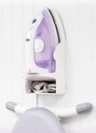 Laundry 360 Wall Mount Iron and Ironing Board Organizer | Laundry Room Storage | Fits Most Irons | Easy Assembly | White