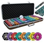 casinokart Poker Chipset with 2 Decks of Playing Cards, Dealer Button |Poker Chipset for Casino (Muscular Knight, 500)