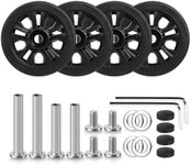 Volein 4 Pcs 55x11mm Wear Resistant Rubber Replacement Wheels with Bearings, Black Suitcase Wheels Replacement Luggage Replacement Wheels kit for Most Suitcase Repairs(Black-VN2)