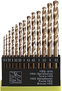 Hymnorq Metric M35 Cobalt Steel Extremely Heat Resistant Twist Drill Bits with Straight Shank Set of 13pcs to Cut Through Hard Metals Such as Stainless Steel and Cast Iron