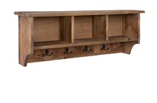 Alaterre Furniture Renew Reclaimed Wood Wall Mounted Coat Hook with 3 Storage Cubbies, Natural,Brown